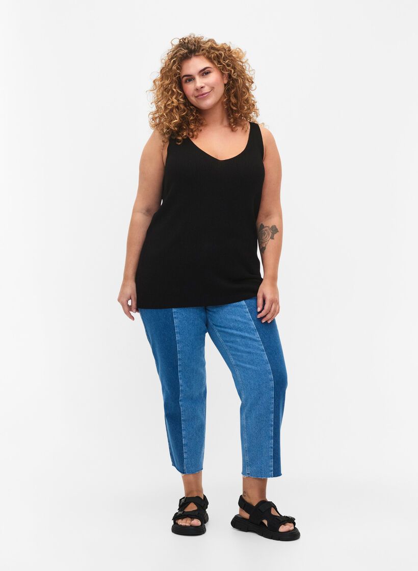 Neulostoppi v-pääntiellä, Black, Model image number 2