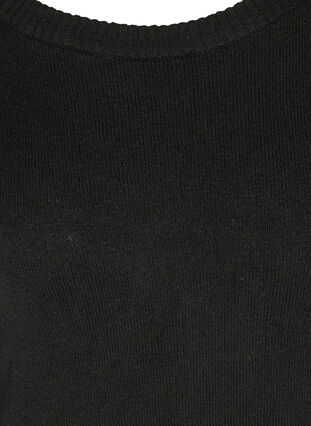 Pitkähihainen neulemekko pyöreällä pääntiellä, Black, Packshot image number 2