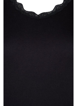 Pitkähihainen pusero pitsiyksityiskohdilla, Black, Packshot image number 2