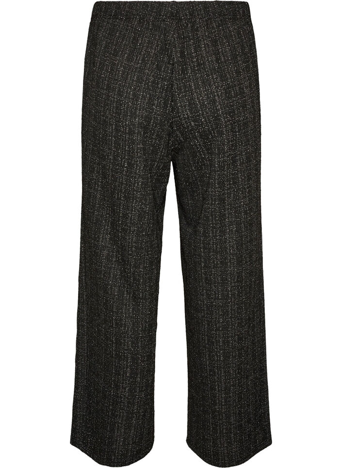Suorat boucl&eacute;-housut, Musta, Packshot image number 1