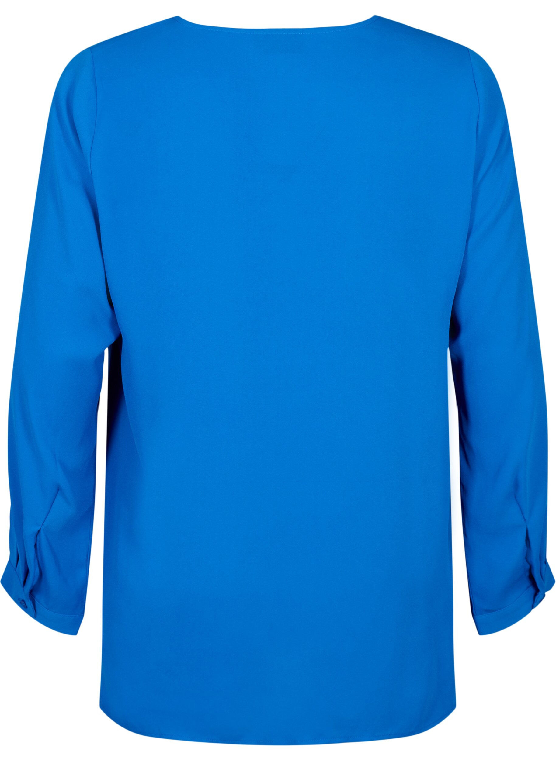 Zizzi Yksiv&auml;rinen paita v-p&auml;&auml;ntiell&auml;, Princess Blue, Packshot image number 1