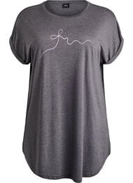 Lyhythihainen y&ouml;paita tekstiprintill&auml;, Musta