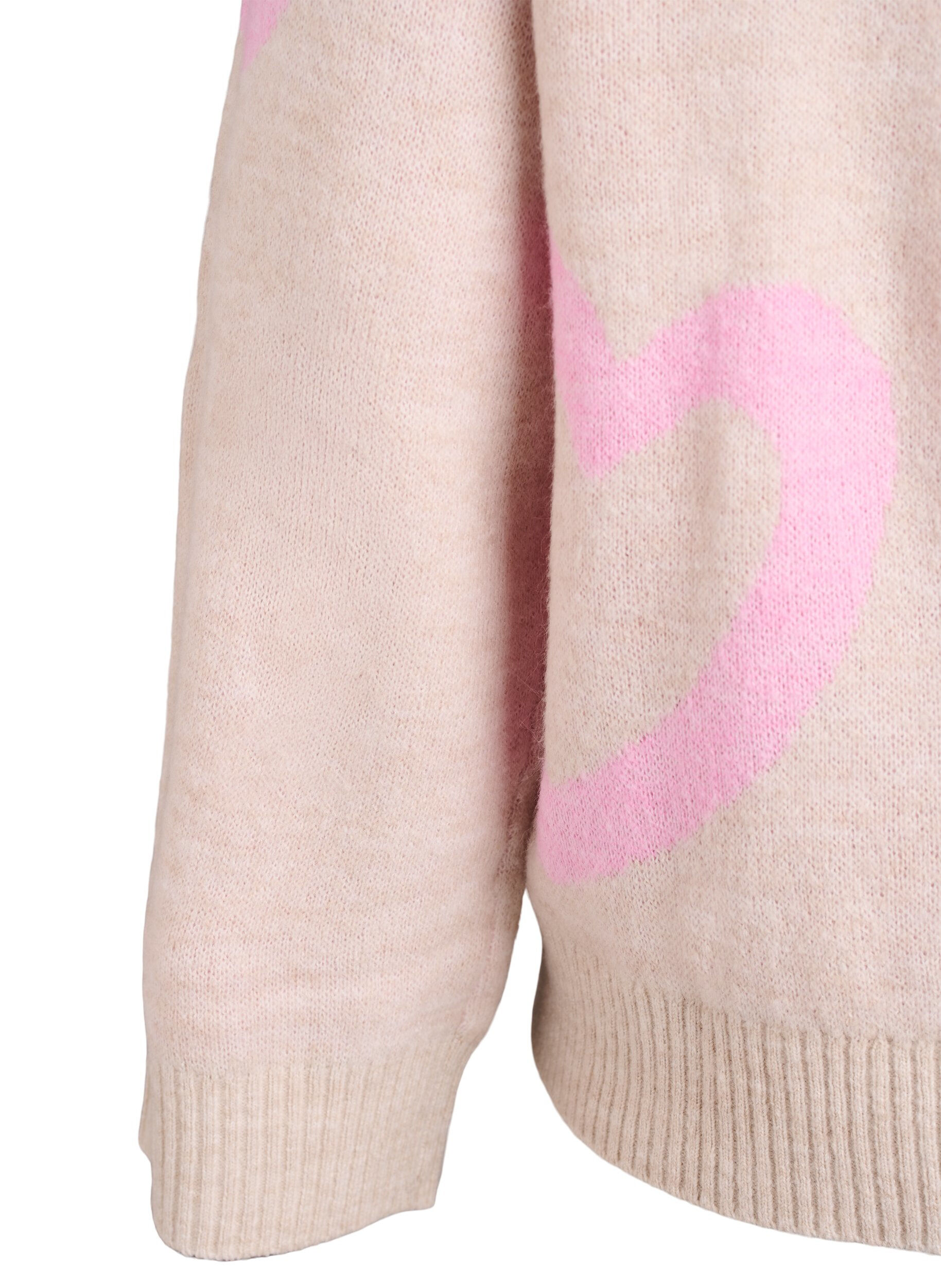 Zizzi Neulepusero suurilla syd&auml;mill&auml; ja py&ouml;re&auml;ll&auml; p&auml;&auml;ntiell&auml;, Beige, Packshot image number 3