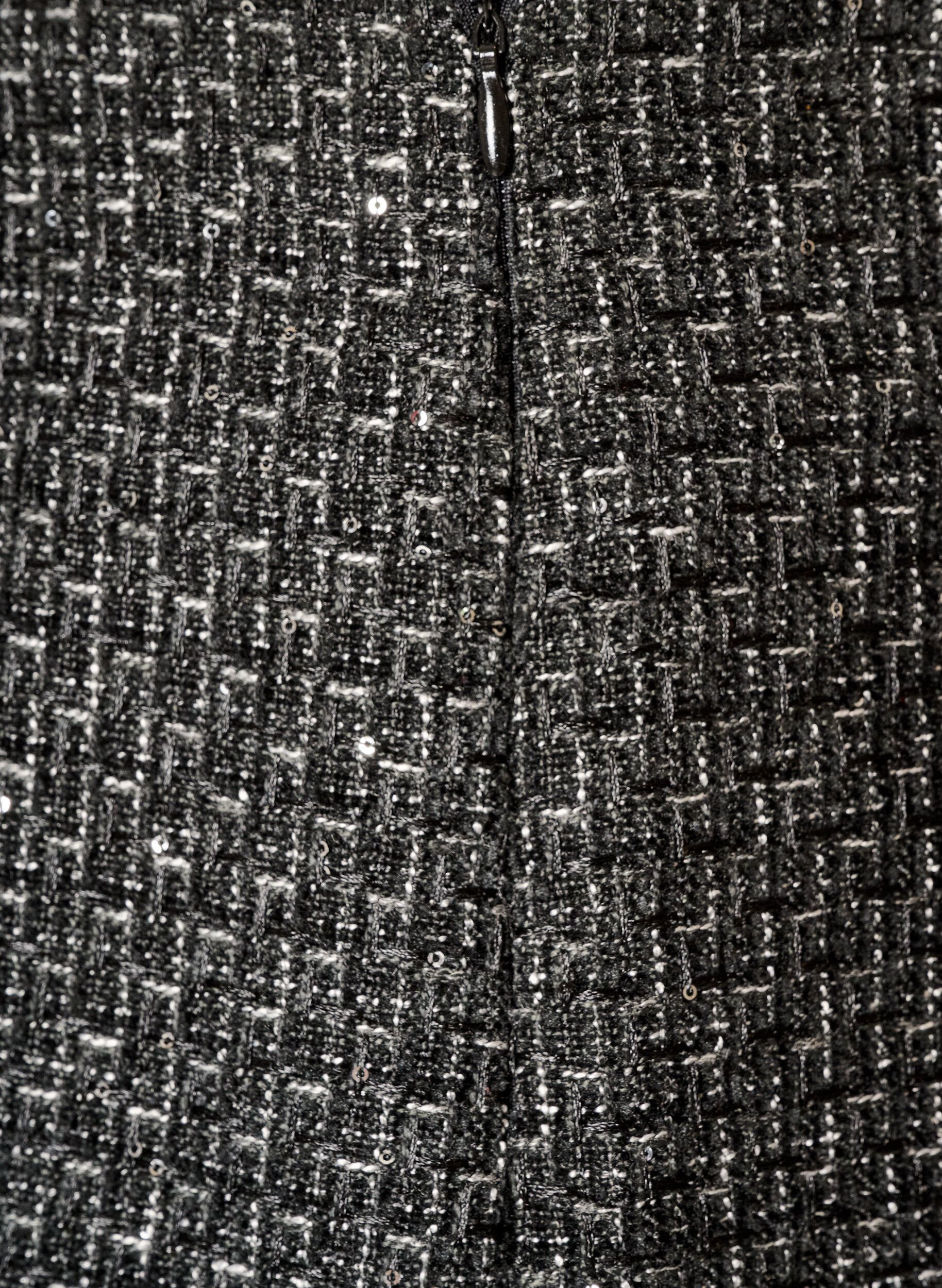 ZizziLyhyt boucl&eacute;-hame paljeteilla, Musta, Packshot image number 3