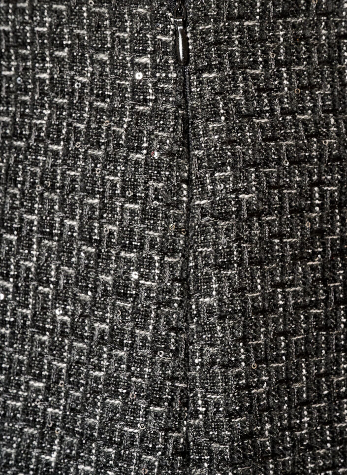 Lyhyt boucl&eacute;-hame paljeteilla, Musta, Packshot image number 3