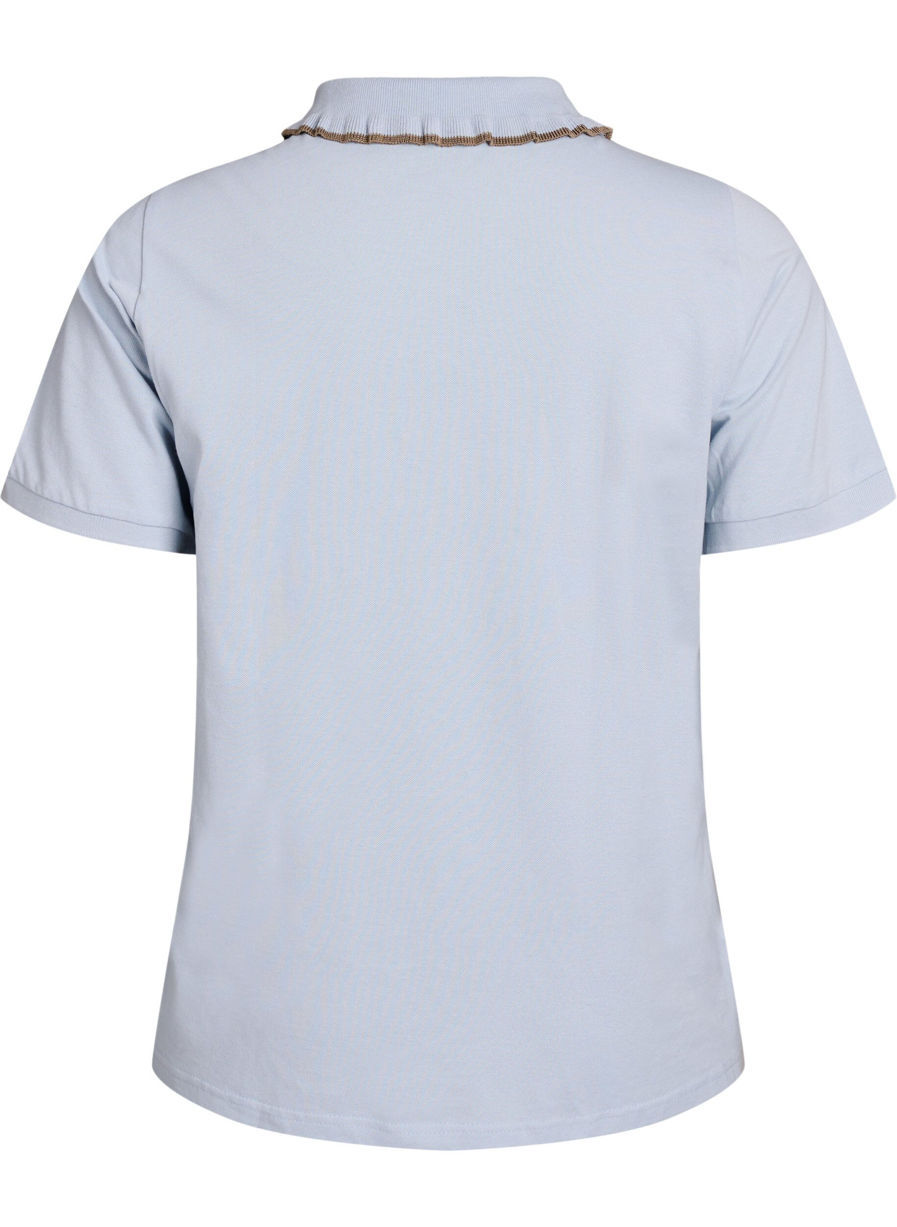 Zizzi Pikeepaita strassikoristenapeilla ja r&ouml;yhel&ouml;yksityiskohdilla, Sininen, Packshot image number 1