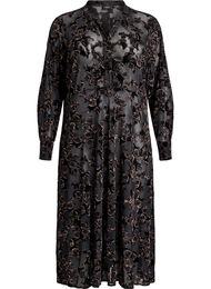 Mesh-mekko, jossa on velourruusuja., Musta