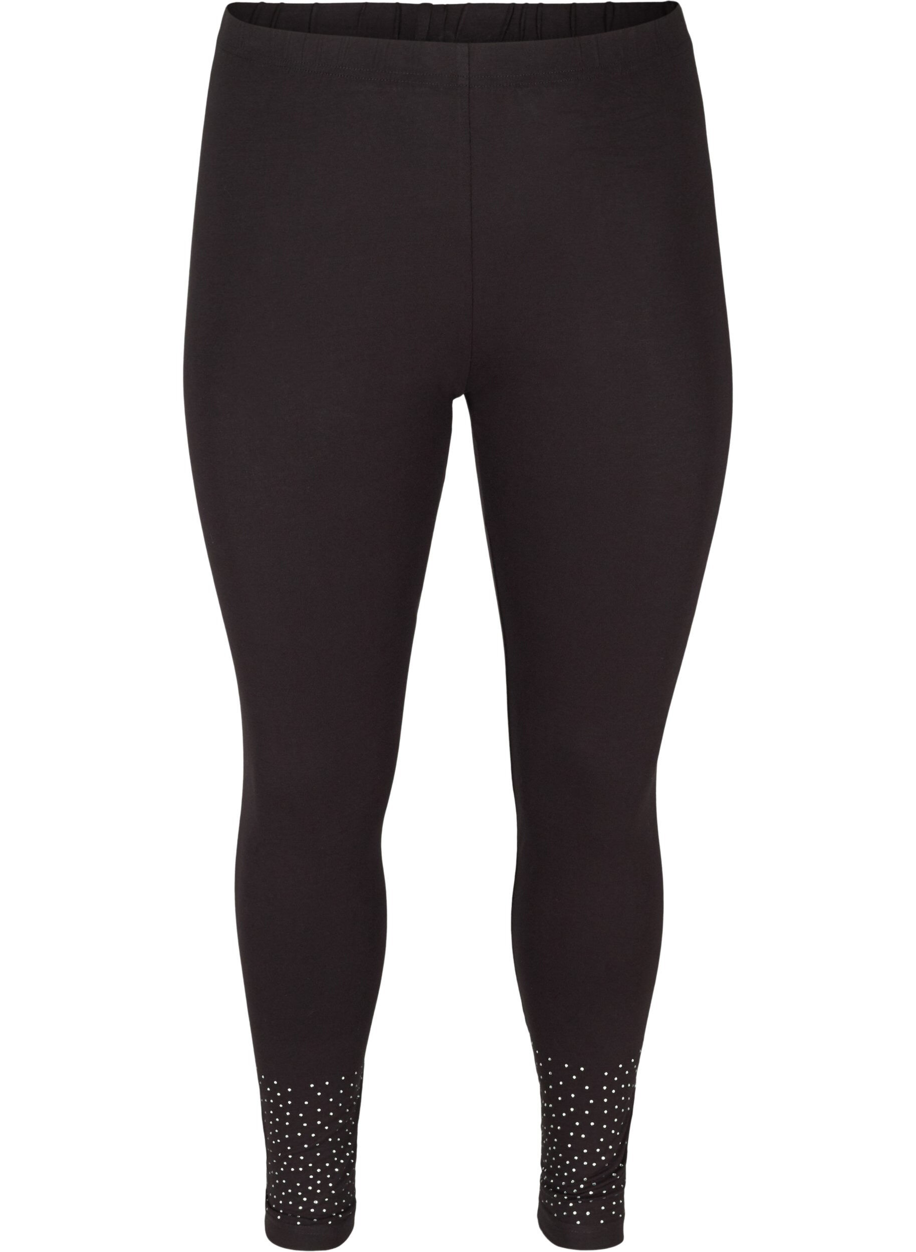 Zizzi Legginssit viskoosisekoitteesta koristekivill&auml;, Black, Packshot image number 0