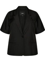 Bleiseri lyhyill&auml; hihoilla ja kaulusk&auml;&auml;nteill&auml;, Musta