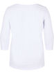 Basic t-paita 3/4 hihoilla, Bright White, Packshot image number 1