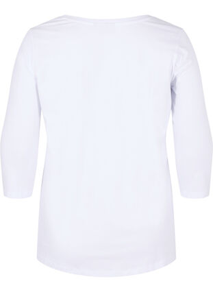 Basic t-paita 3/4 hihoilla, Bright White, Packshot image number 1