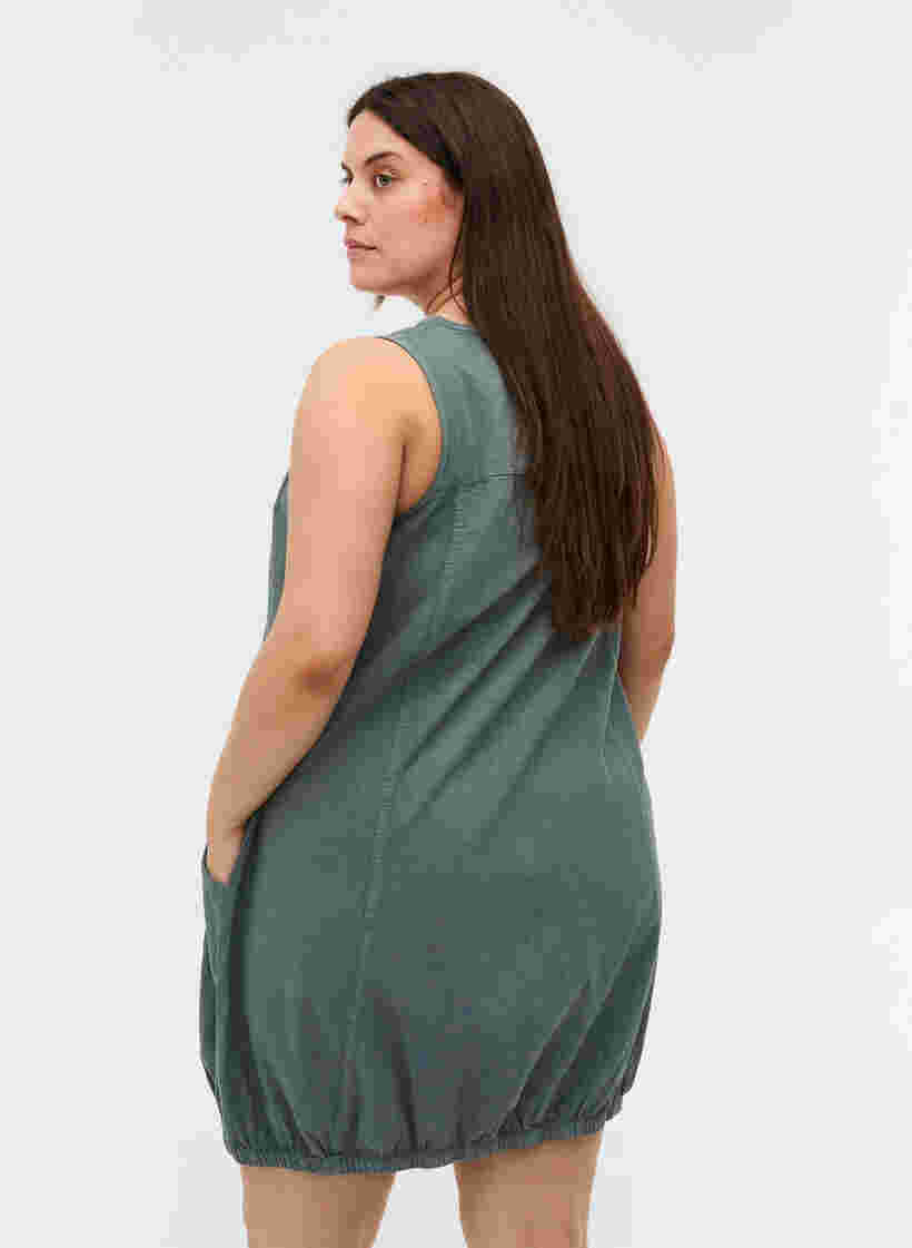 Hihaton mekko puuvillasta, Balsam Green, Model image number 1