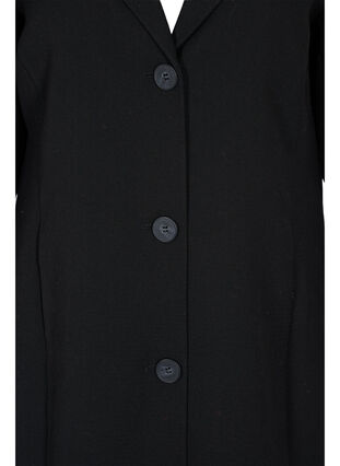 Pitkä takki nappikiinnityksellä, Black, Packshot image number 2