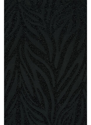 Kuvioitu mekko glitterillä ja lyhyillä hihoilla, Black/Black Lurex, Packshot image number 2