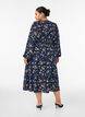 Midi-mekko smockilla ja koristeellisilla napeilla, Sininen, Model image number 1