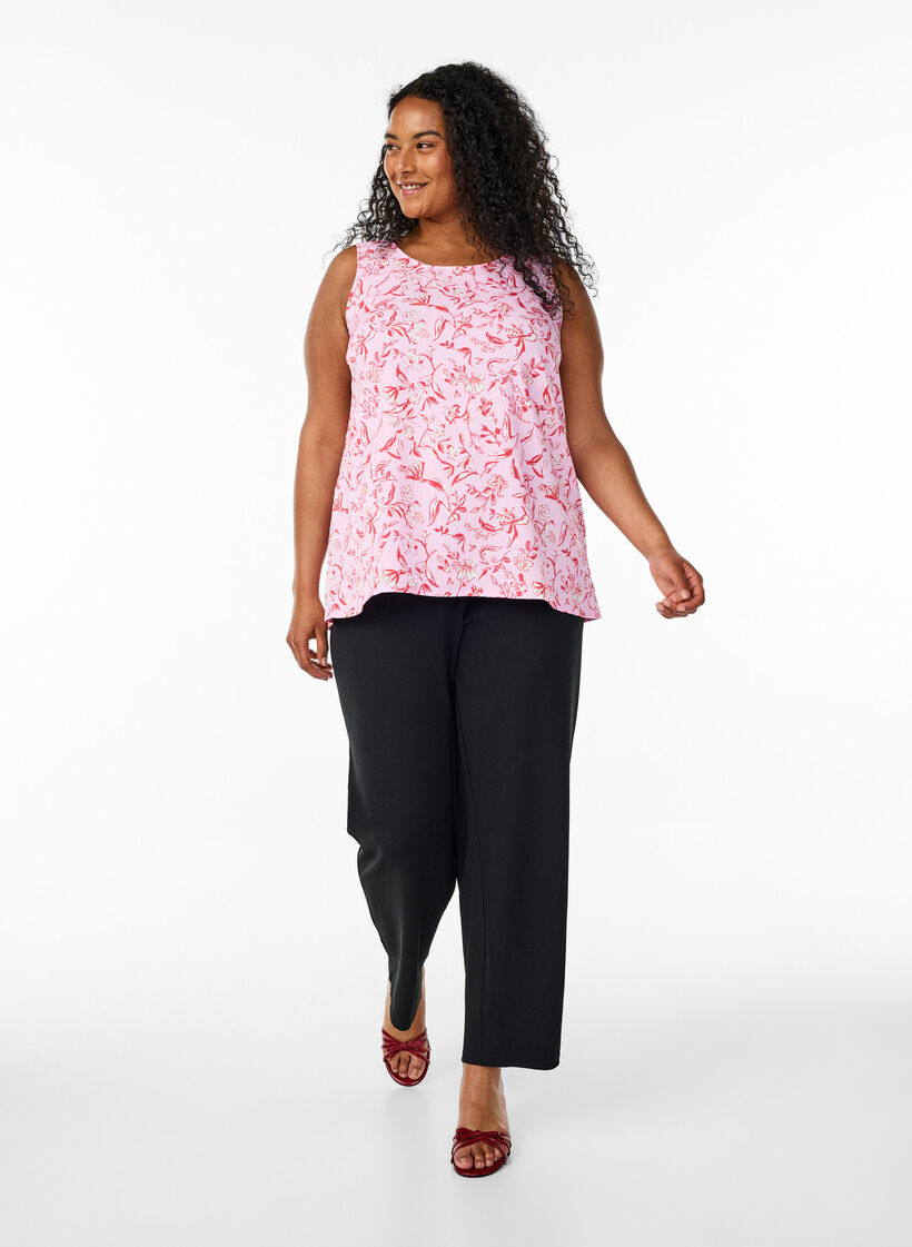 Hihaton toppi pintakuvioidusta materiaalista, Punainen, Model image number 1