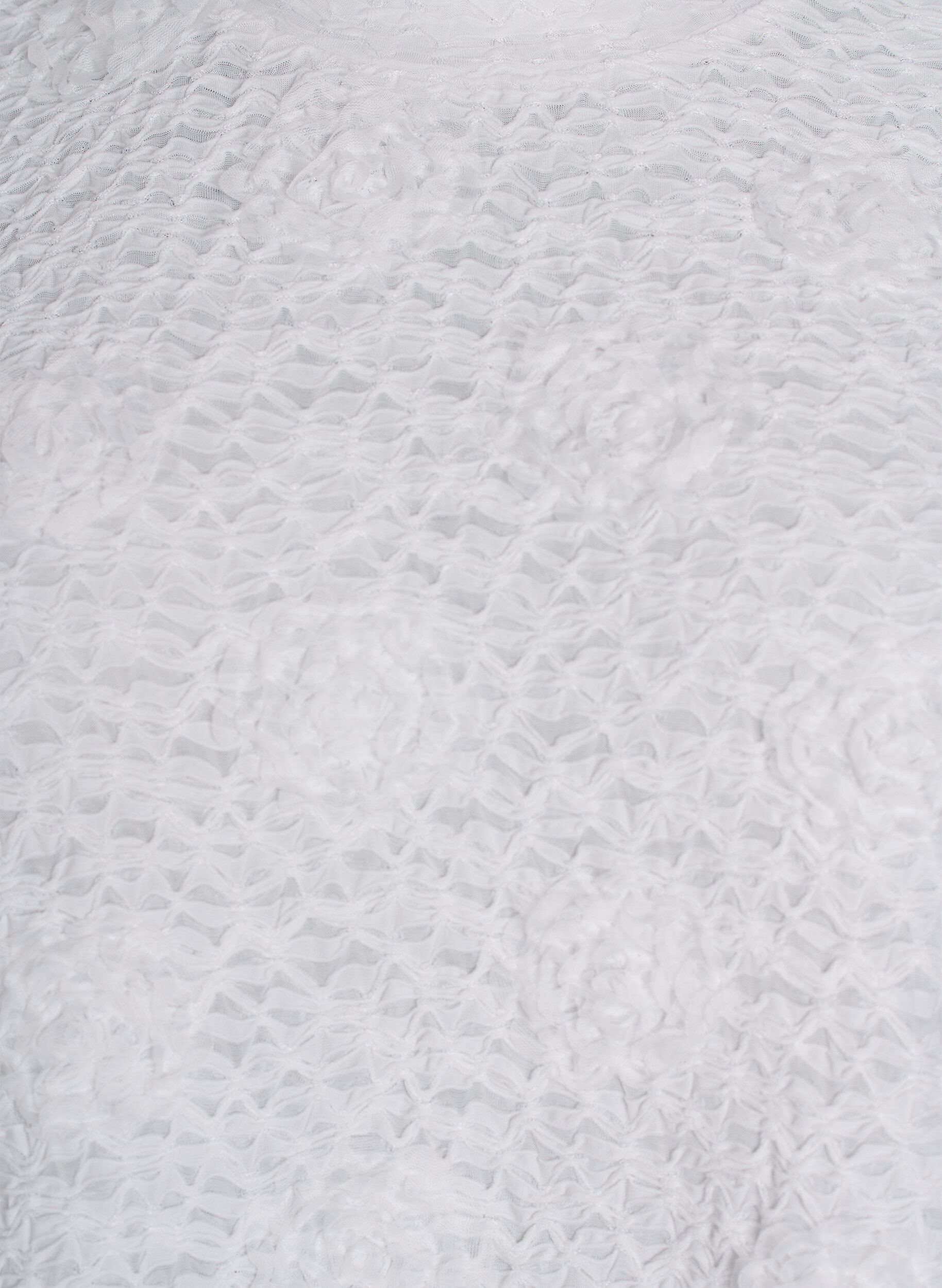 Zizzi Pusero, jossa on 3D-kukkia ja lyhyet hihat, Valkoinen, Packshot image number 2