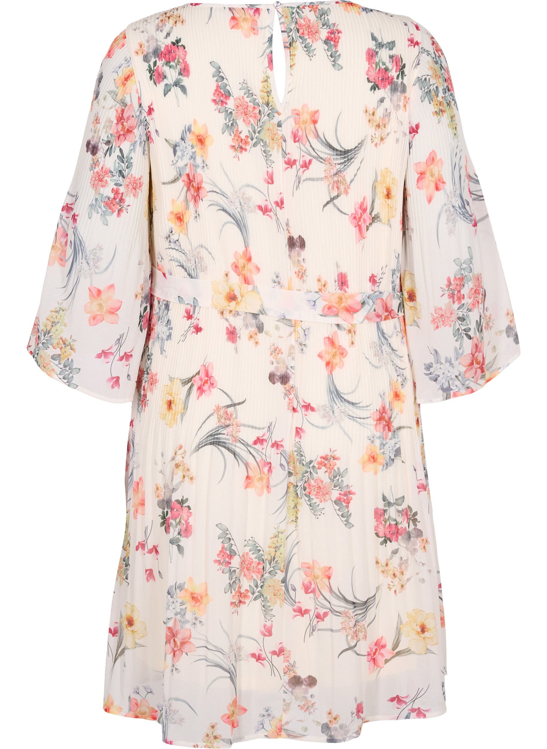 Zizzi Pliseerattu mekko nauhalla, Sugar Swizzle Flower, Packshot image number 1