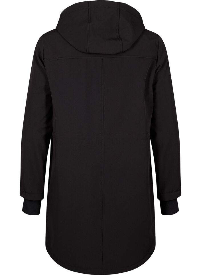 Softshell-takki irrotettavalla hupulla, Musta, Packshot image number 1