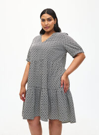 FLASH – A-linjainen mekko painatuksella, Black White Graphic, Model