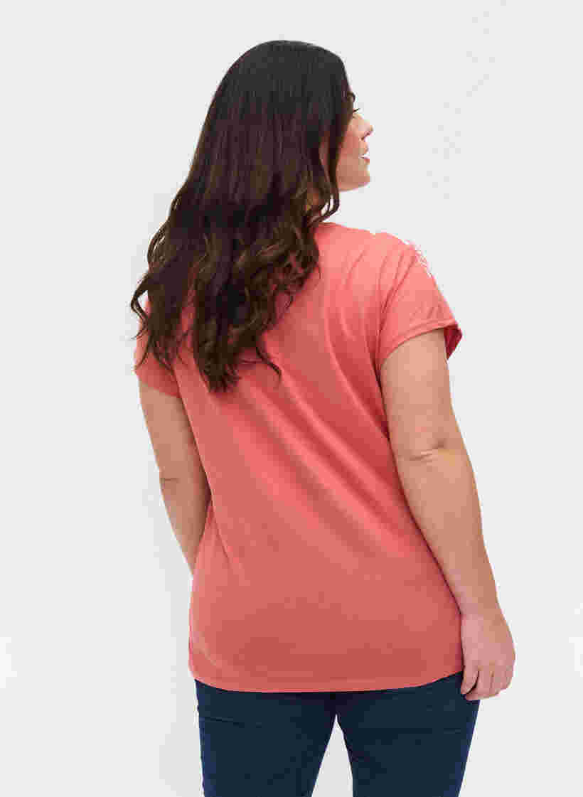 Puuvillainen t-paita printtiyksityiskohdilla , Faded RoseMel feath, Model image number 1