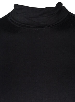 Tyköistuva pusero korkealla kauluksella, Black, Packshot image number 2