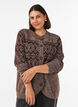 Jacquard-kuviollinen neuletakki, Ruskea, Model image number 0