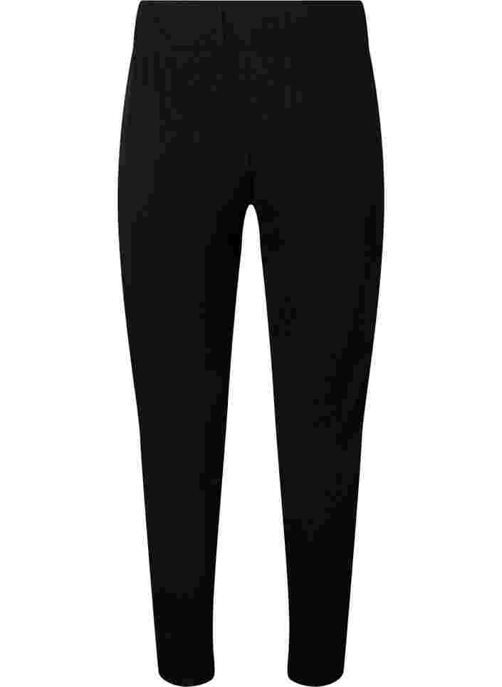 Yksiväriset housut puuvillasta, Black, Packshot image number 1
