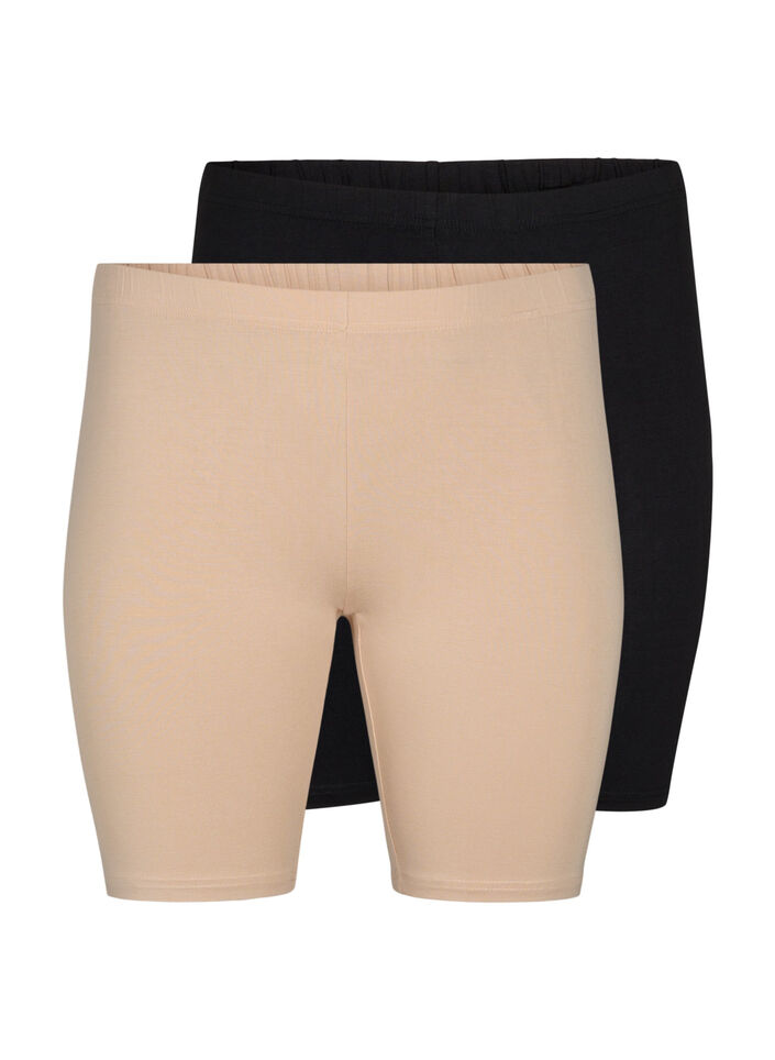 2 kpl py&ouml;r&auml;ilyshortseja viskoosista, Beige, Packshot image number 0