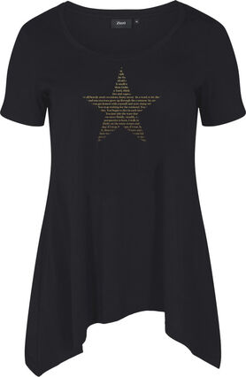 Lyhythihainen puuvillainen t-paita a-mallissa , Black w. Gold Star, Packshot image number 2