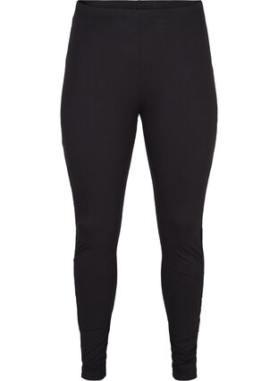 Viskoosista valmistetut leggingsit pitsiyksityiskohdalla, Black, Packshot image number 0