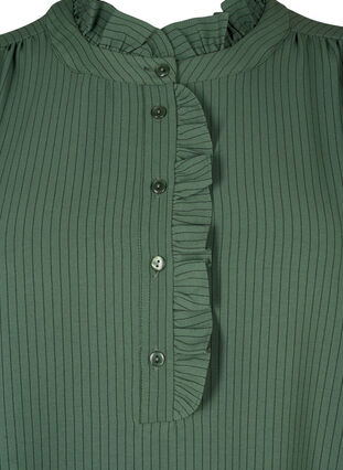 Raidallinen mekko, jossa on röyhelöyksityiskohtia, Cilantro Stripe, Packshot image number 2