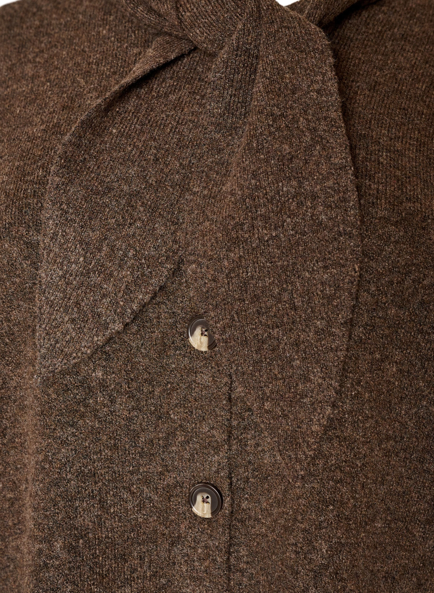 ZizziNeuletakki rusettinauhoilla ja napeilla, Ruskea, Packshot image number 2