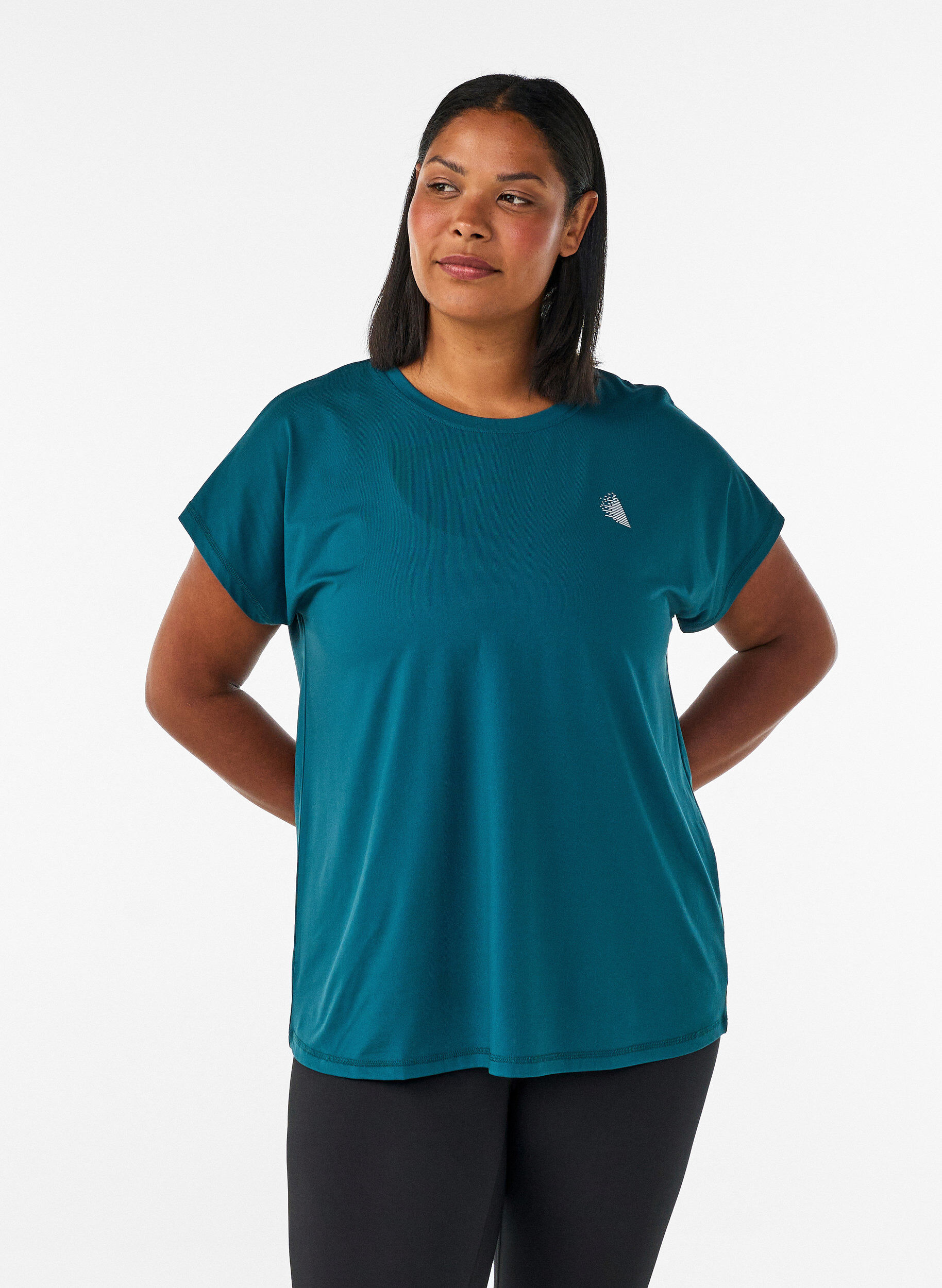 Yksiv&auml;rinen treeni-T-paita, Vihre&auml;, Model