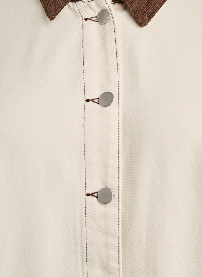 V&auml;rik&auml;s farkkutakki kontrastikauluksella, Vanilja, Packshot image number 2