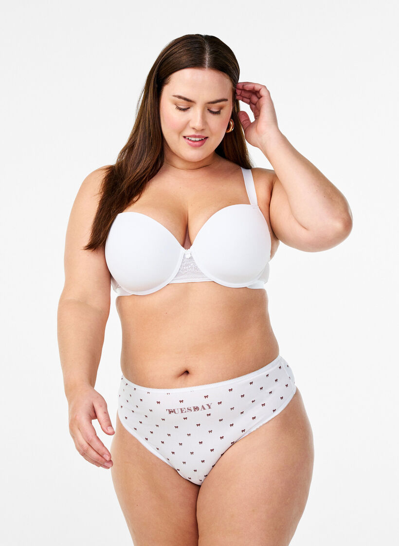 7 kpl G-stringejä puuvillasta, joissa viikonpäivät printillä, Vaaleanpunainen, Model image number 0