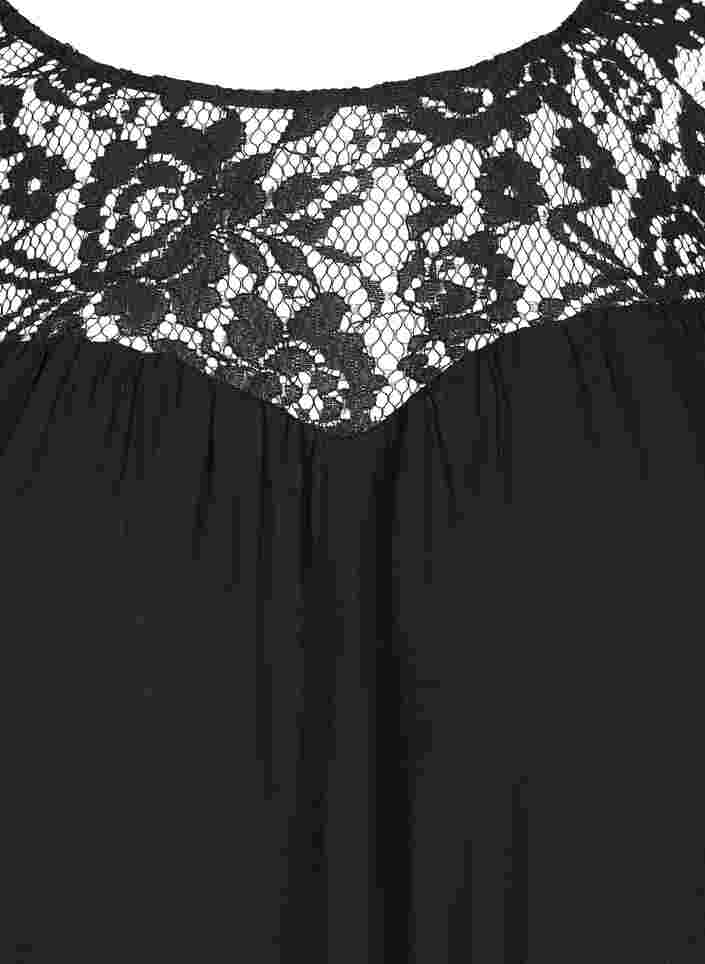 Viskoosipusero pitsillä, Black, Packshot image number 2