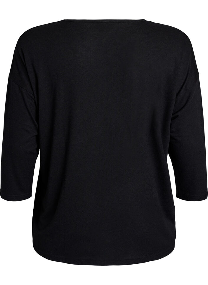 Jersey -pusero 3/4-hihoilla, Musta, Packshot image number 1