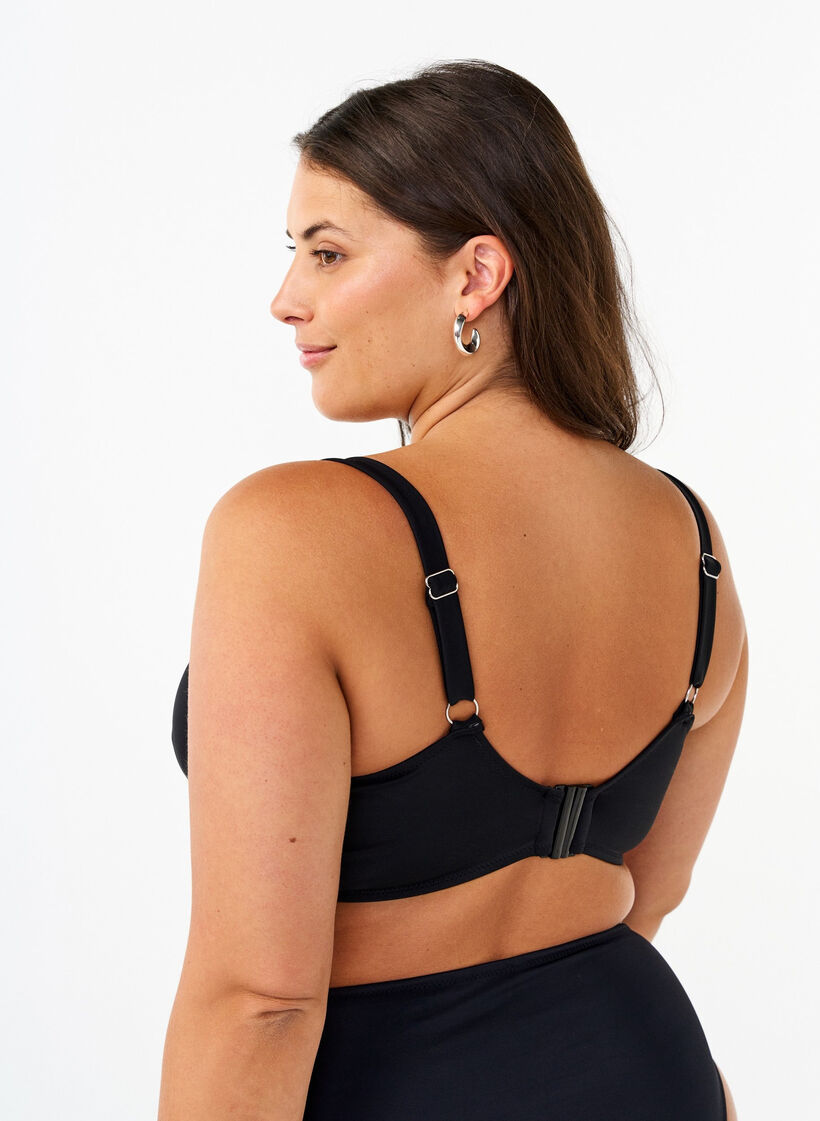 Bikiniliivit, joissa on kaarituet ja laskostus, Musta, Model image number 1