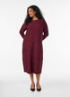 Midimekko aaltoilevalla tekstuurilla ja pitkill&auml; hihoilla, Punainen, Model image number 0