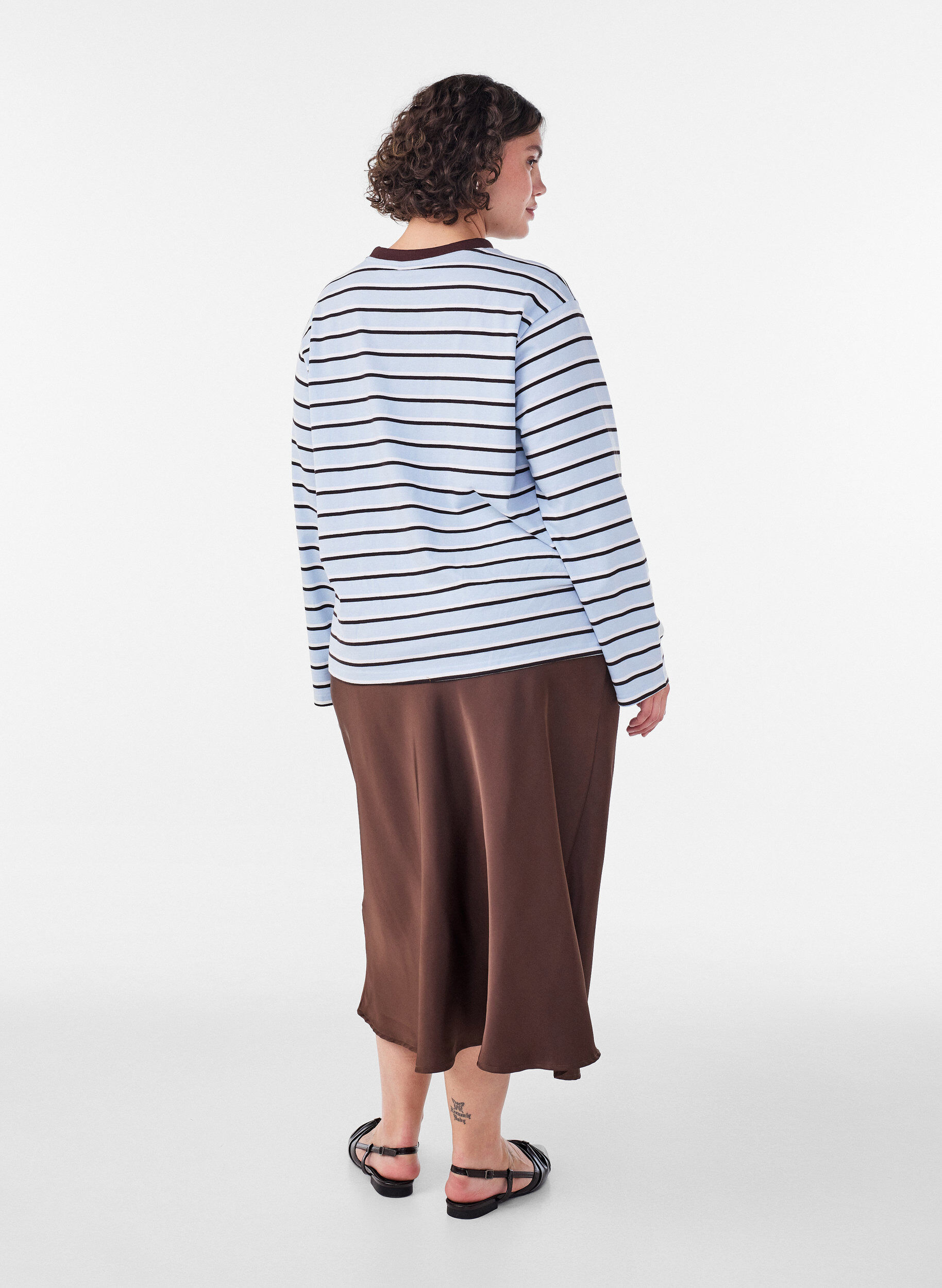 ZizziPerus pitk&auml;hihainen T-paita, Sininen, Model image number 2