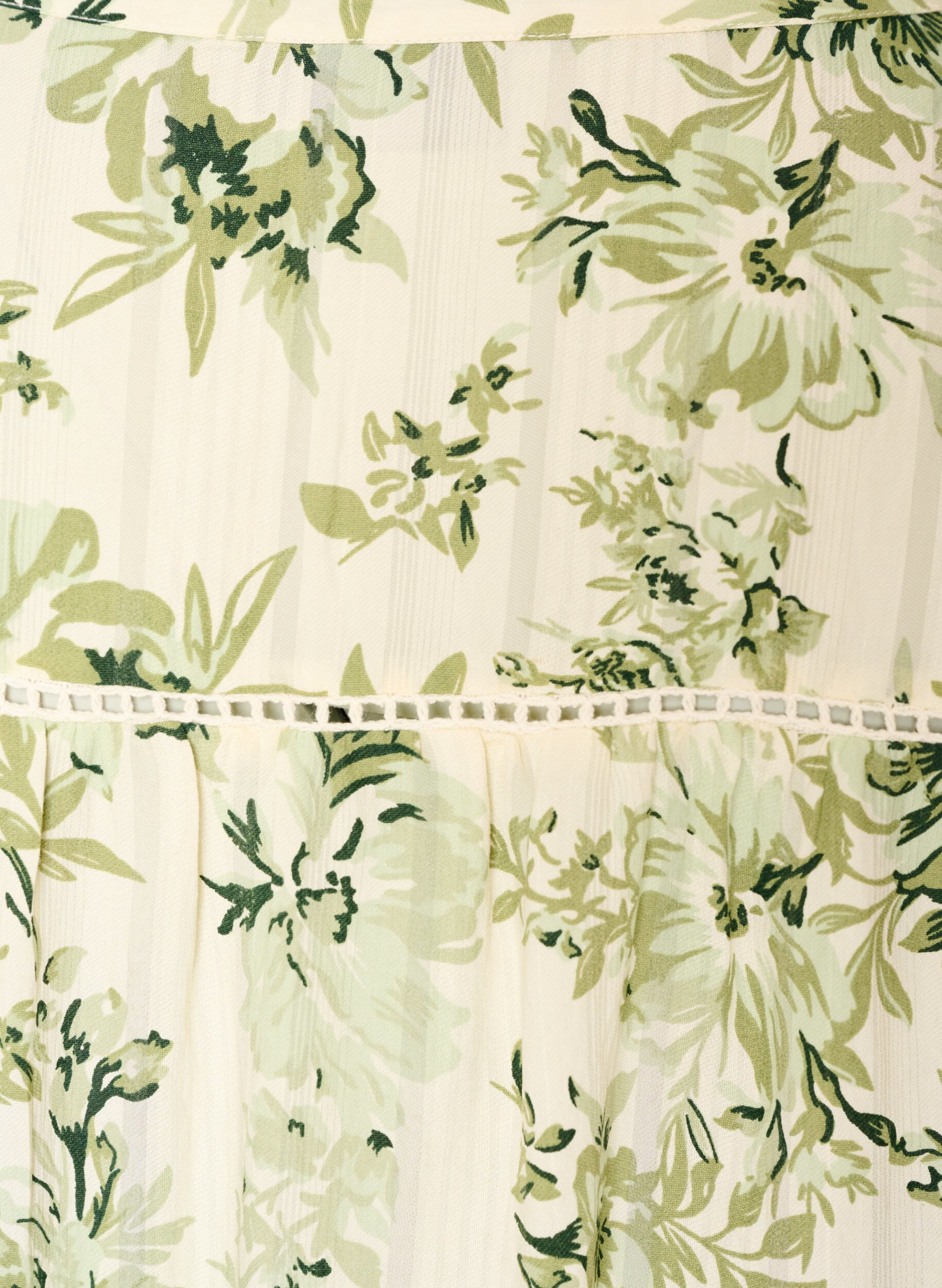 ZizziLyhyt viskoosimekko pitsikoristeilla ja A-linjaisella leikkauksella, Vihre&auml;, Packshot image number 3