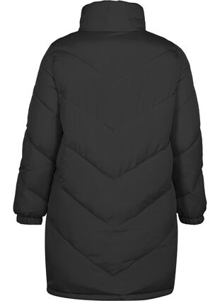 Pitkä korkeakauluksinen takki , Black, Packshot image number 1