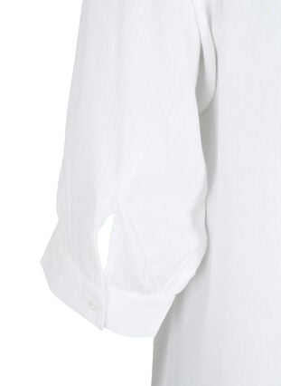 Viskoositunika 3/4-pituisilla hihoilla, Bright White, Packshot image number 3