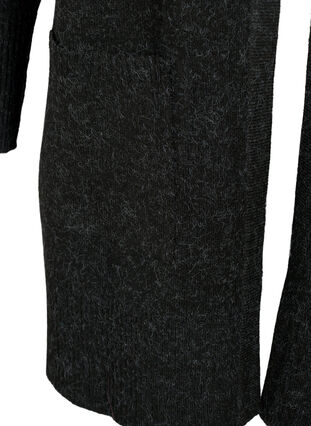 Kirjava neuletakki taskuilla, Dark Grey Melange, Packshot image number 3