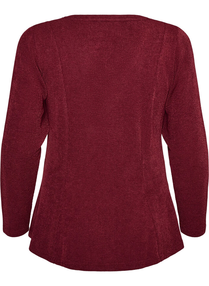 Jerseypusero ribatulla pinnalla ja A-linjaisella mallilla, Punainen, Packshot image number 1