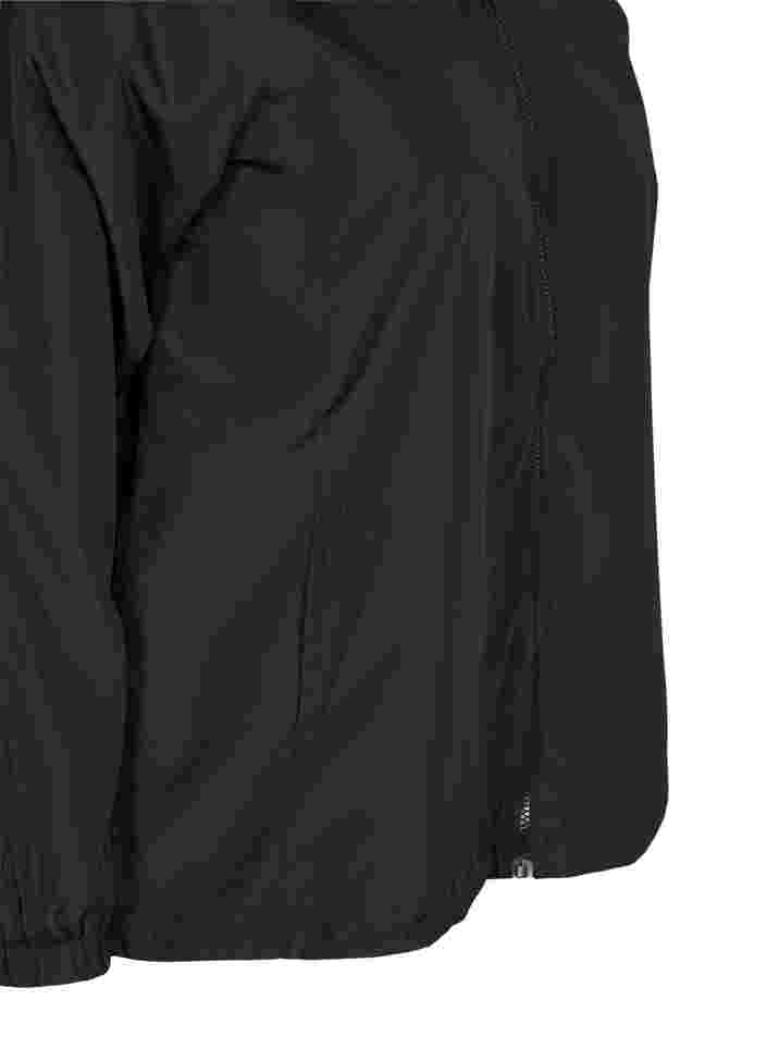 Lyhyt takki hupulla ja säädettävällä helmalla , Black, Packshot image number 3