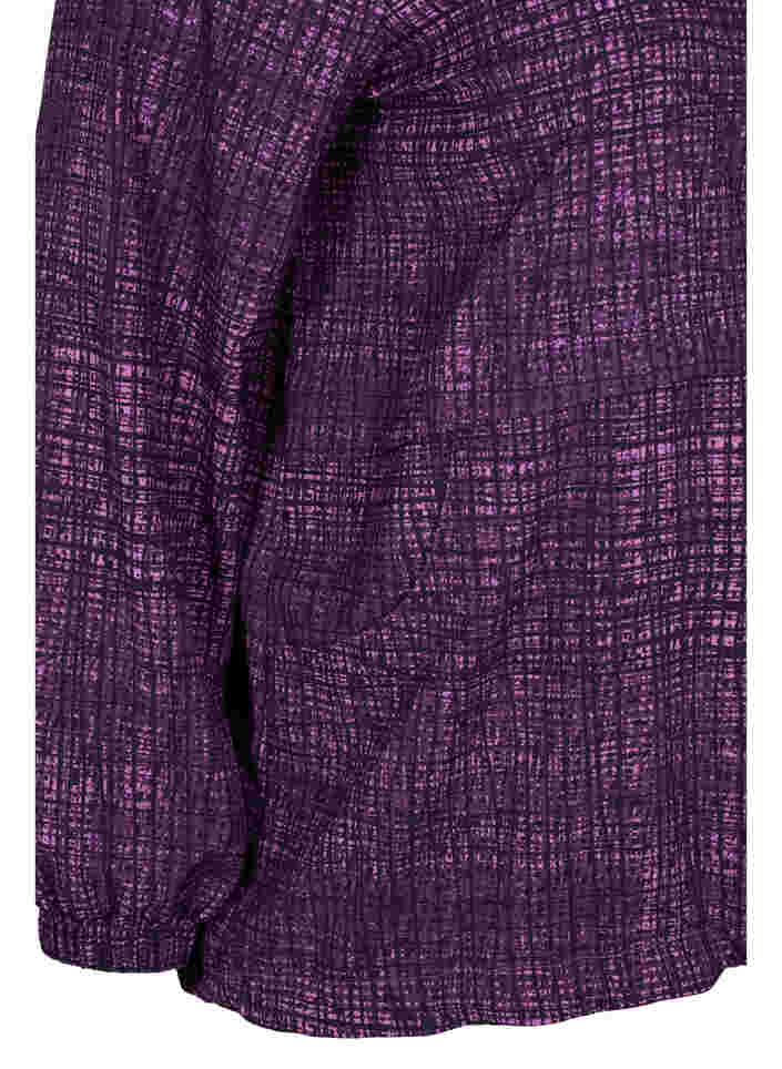 Sporttinen anorakki vetoketjulla ja taskuilla, Square Purple Print, Packshot image number 3