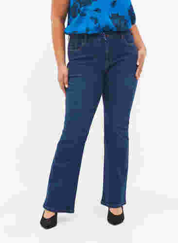 Korkeavyötäröiset Ellen bootcut-farkut, Dark Blue, Model image number 2