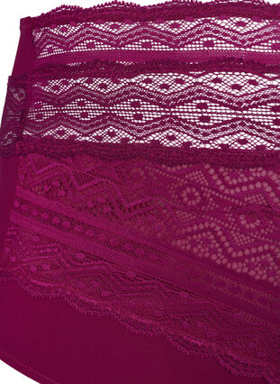 Todella korkeavyötäröiset alushousut pitsillä, Magenta purple, Packshot image number 2